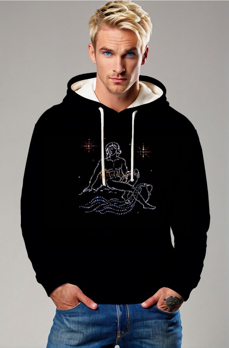 Aquarius Uranus Bubble Hoodie in Black