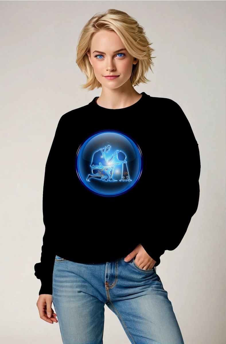 Aquarius Guardian Hephaestus Glow Sphere Unisex Black Sweatshirt