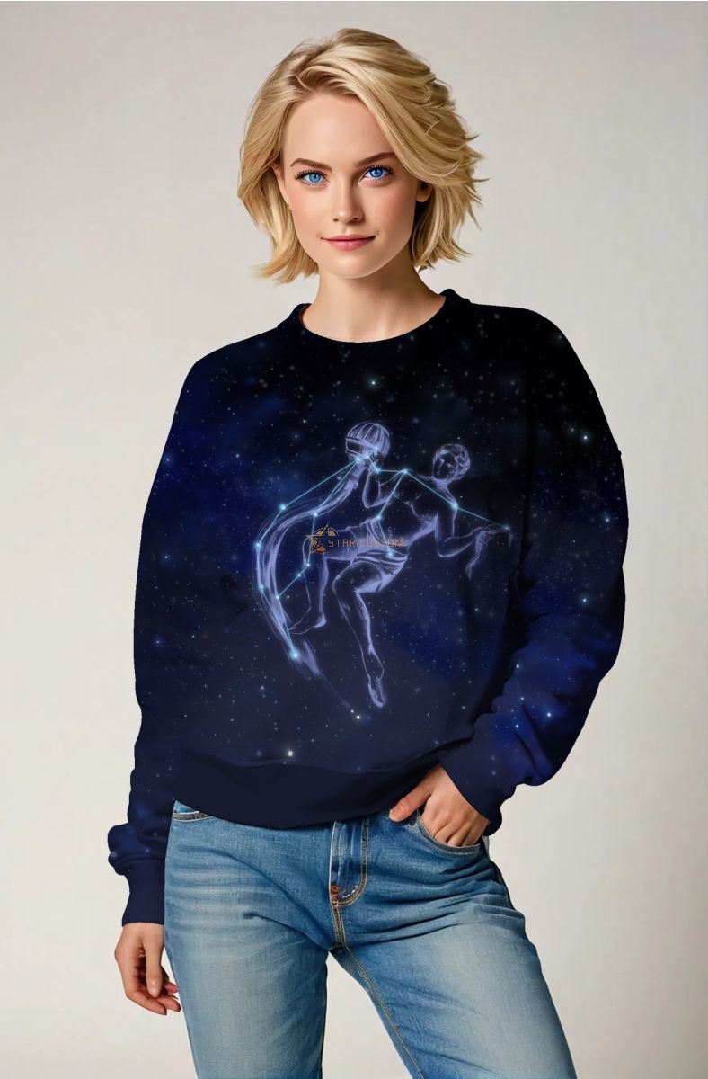 Aquarius Starlight Guardian Unisex Sweatshirt in Blue