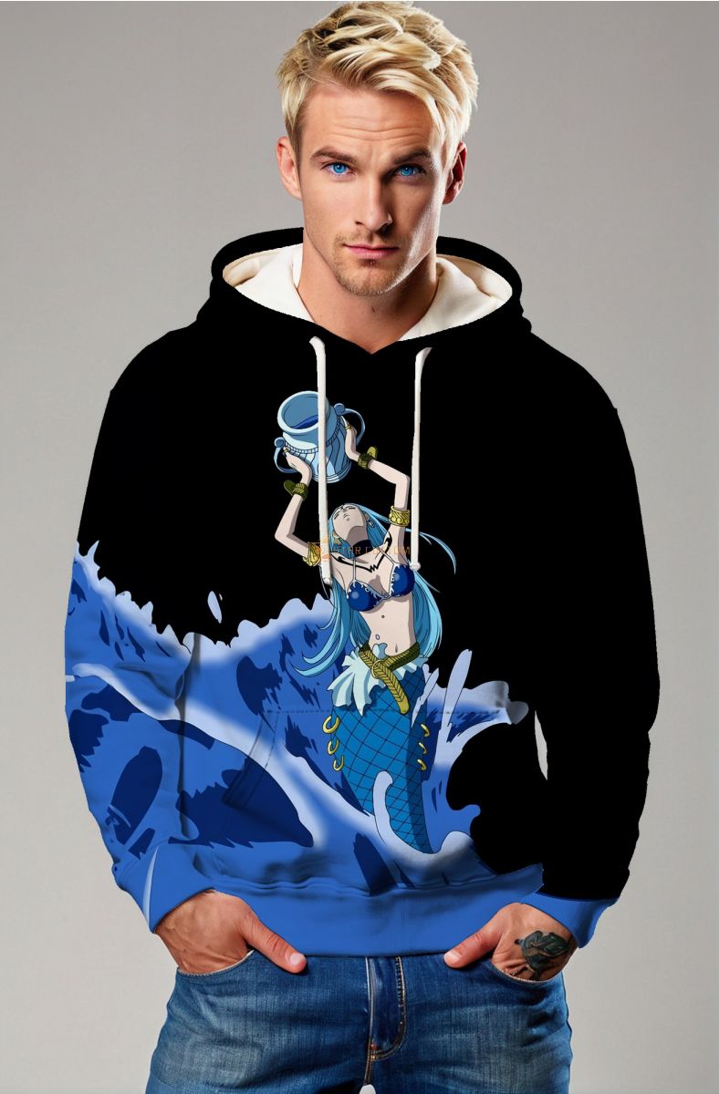 Aquarius Goddess Alcmene Leap Unisex Hoodies in Black