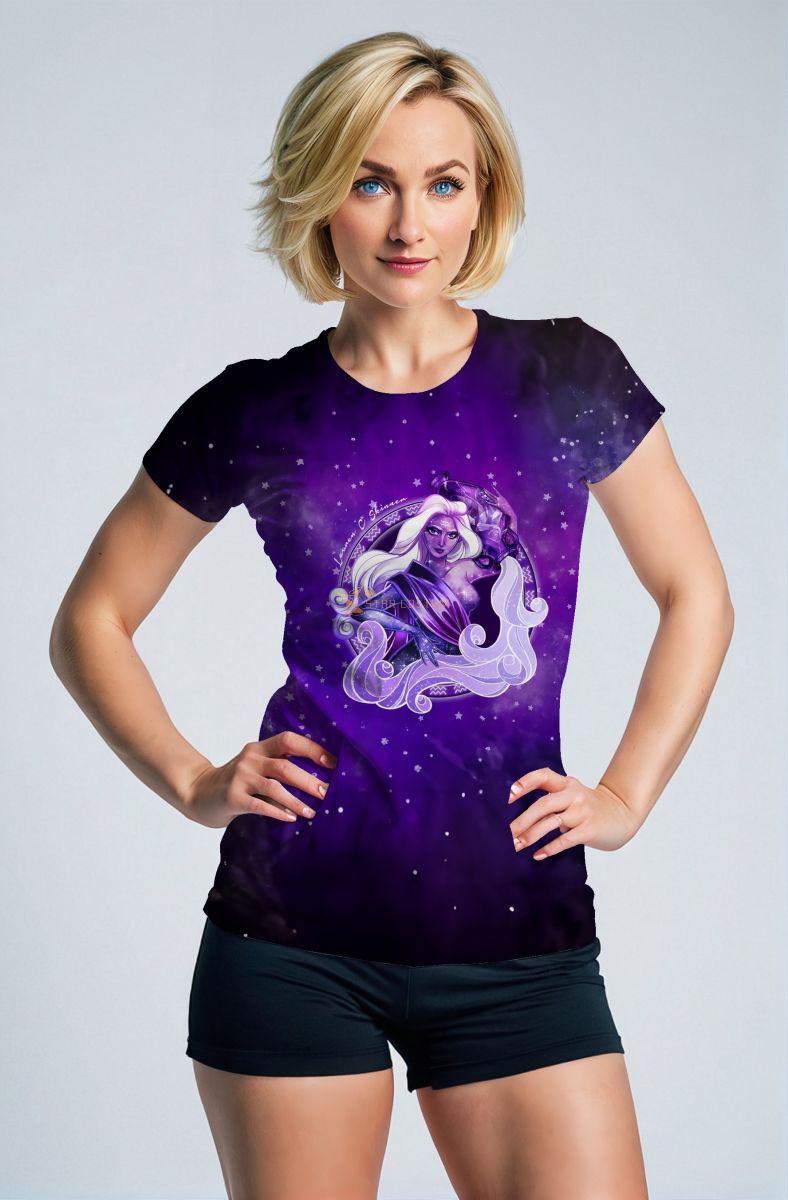 Aquarius Goddess Alcmene Purple Starry Unisex T-shirts