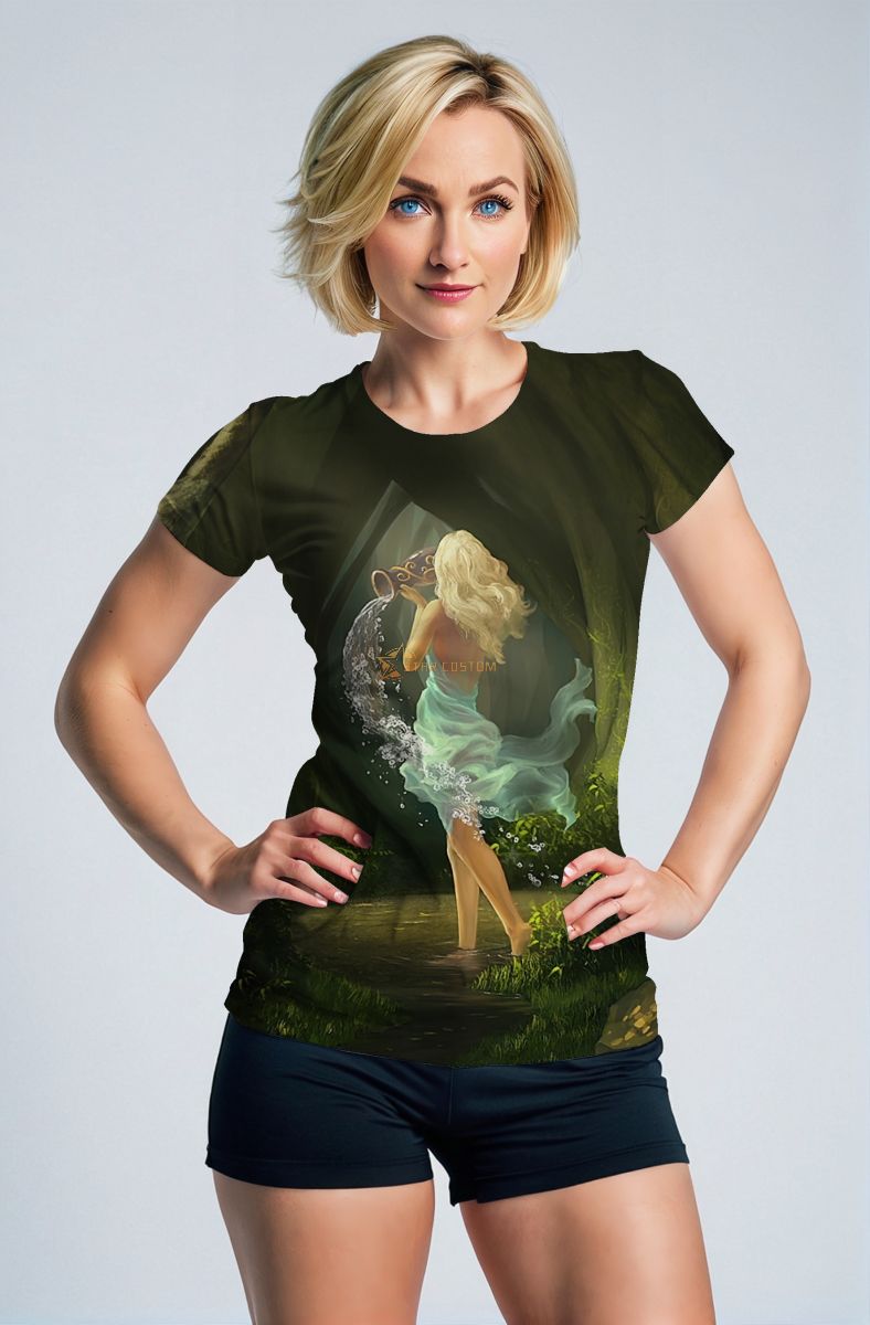 Alcmene Goddess Aquarius Green Unisex T-Shirts