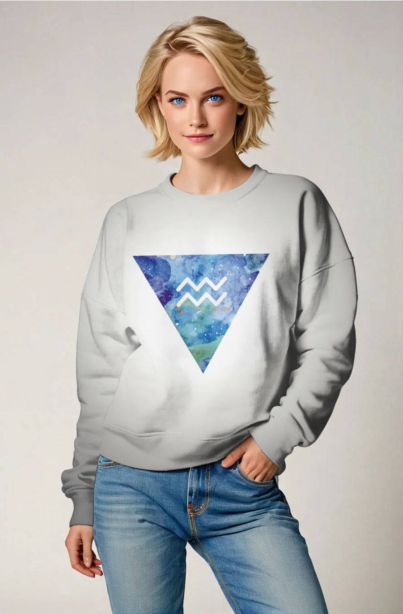 Aquarius Nebula Graphic Unisex Grey Sweatshirt