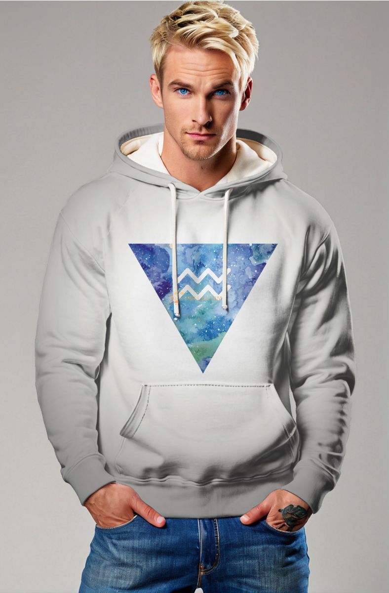 Aquarius Symbol Nebula Grey Unisex Hoodie