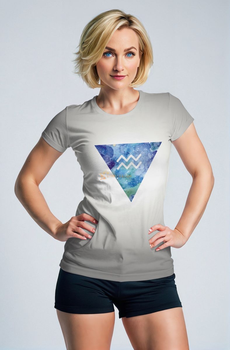 Aquarius Nebula Symbol Unisex Grey T-Shirts