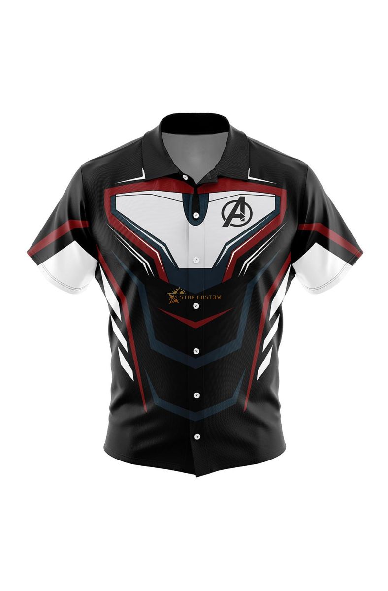 Avengers Marvel Button Up Hawaiian Shirt