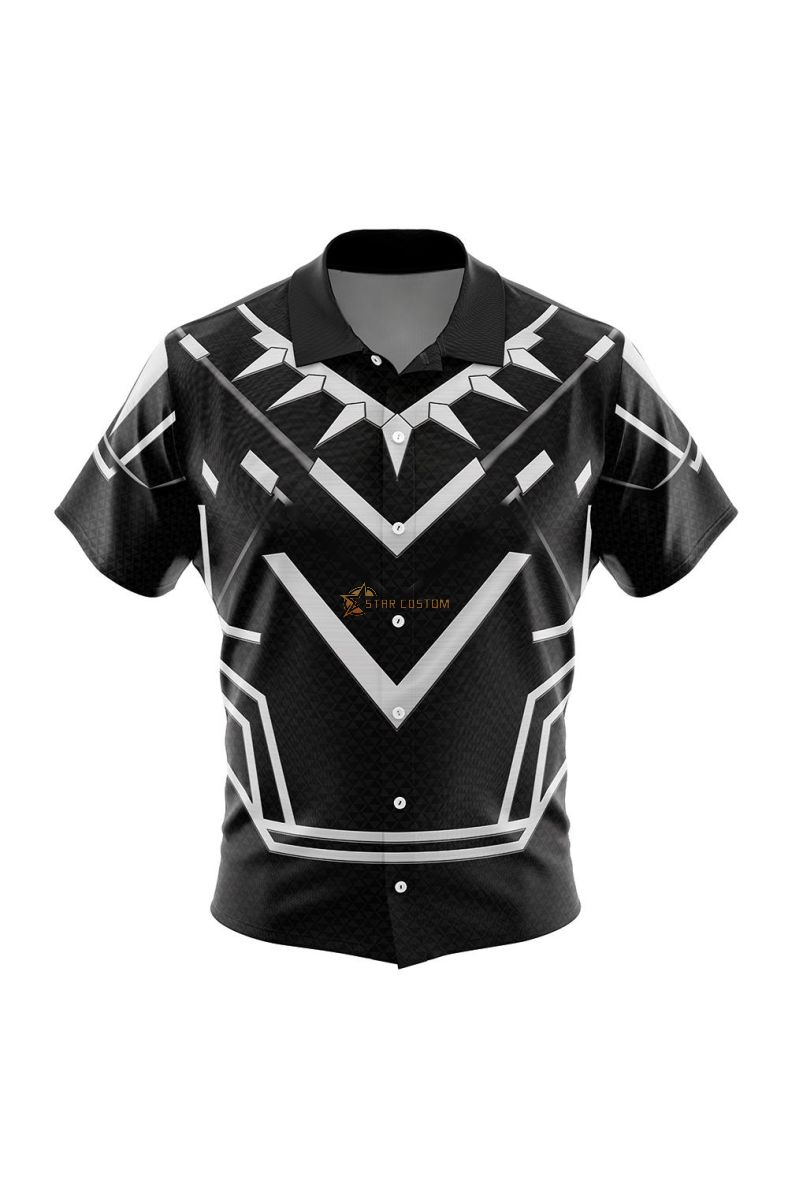Black Panther Marvel Button Up Hawaiian Shirt