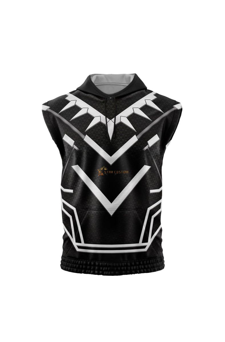 Black Panther Cosplay Marvel Sleeveless Hoodie