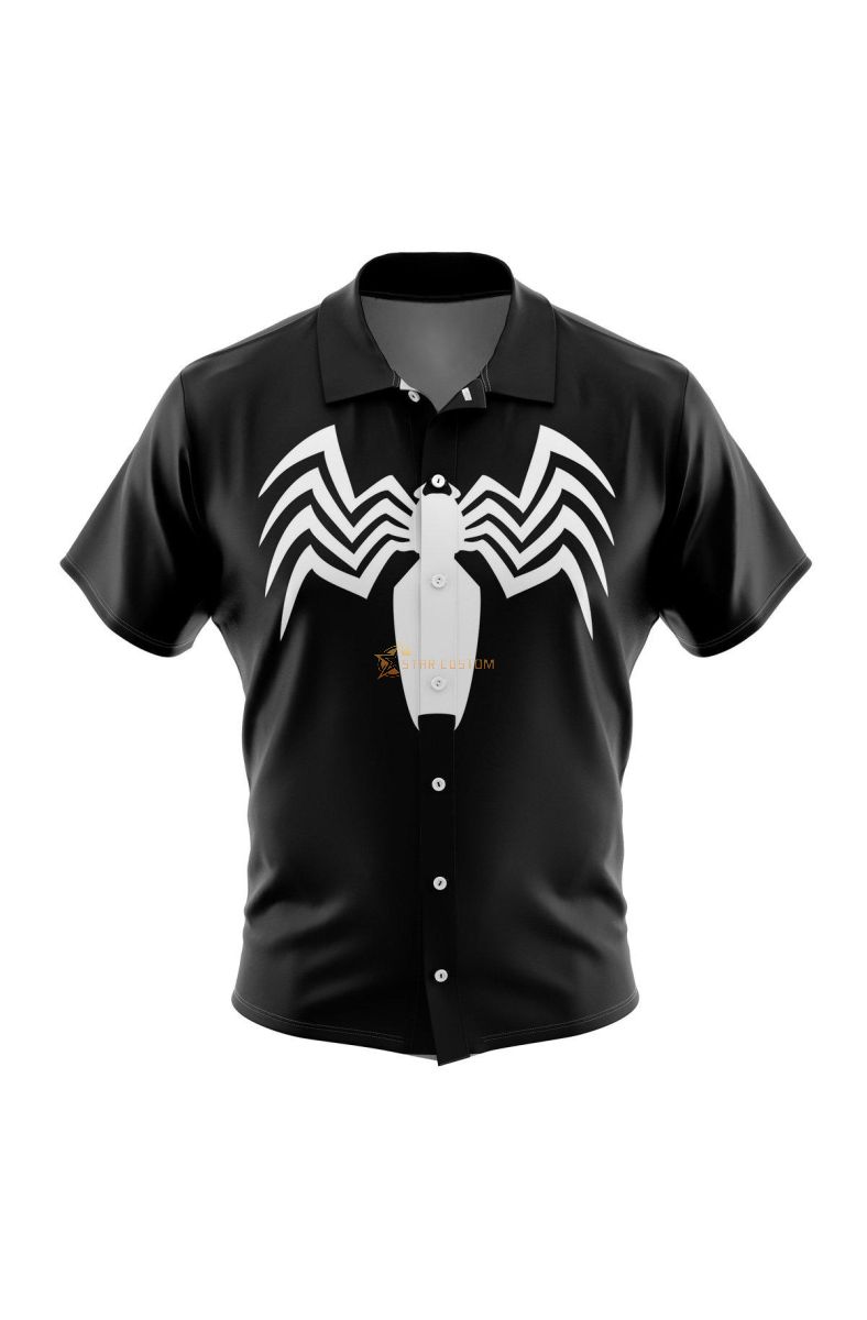 Venom Marvel Comics Button Up Hawaiian Shirt