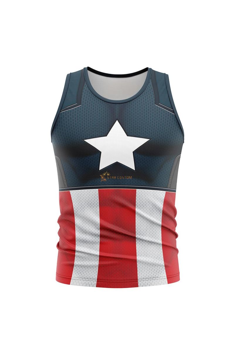 Captain America Cosplay Marvel Tank Top