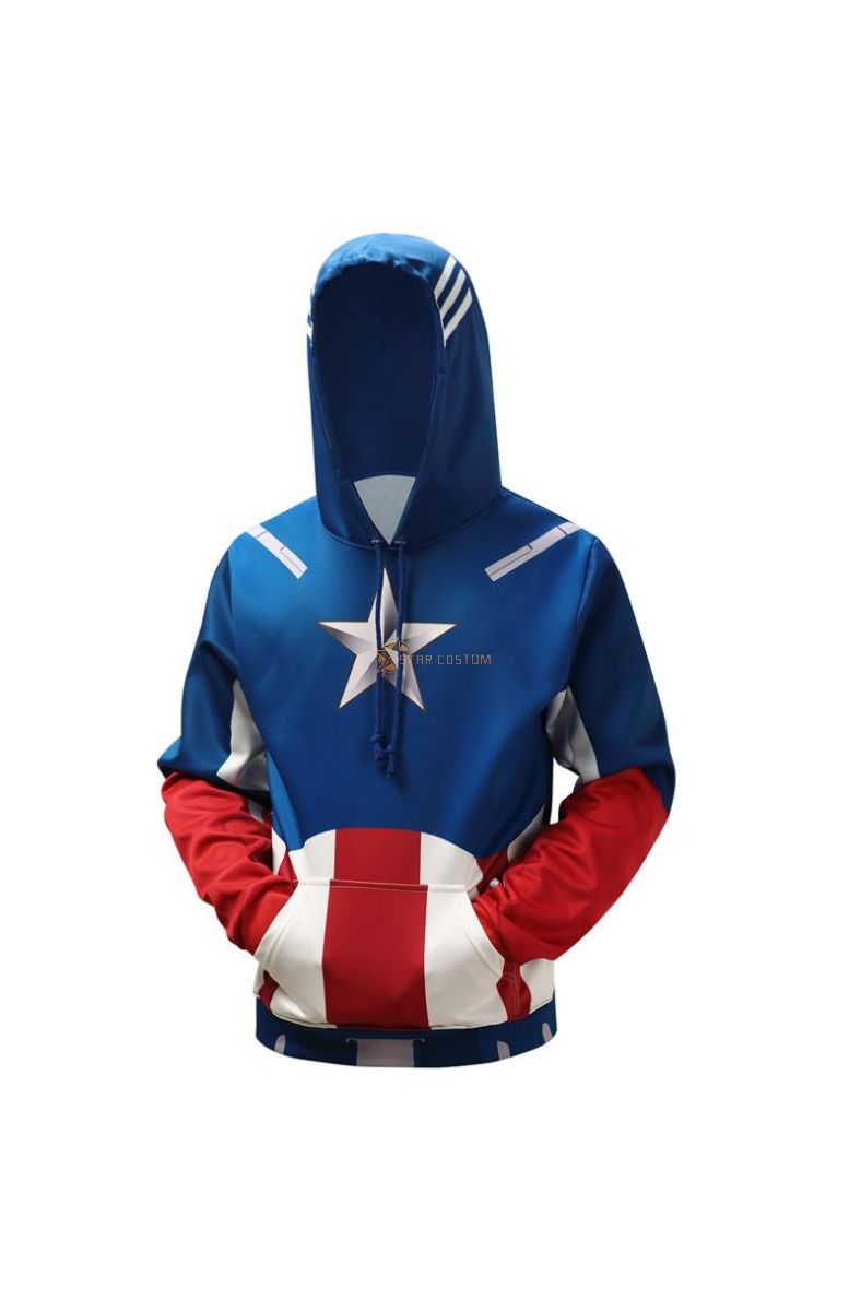 Captain America Movie Marvel Inspired Hoodie