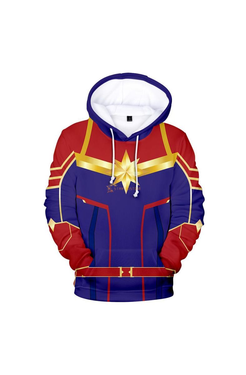Marvel Carol Danvers Pullover Marvel Inspired Hoodie Everyday Wear