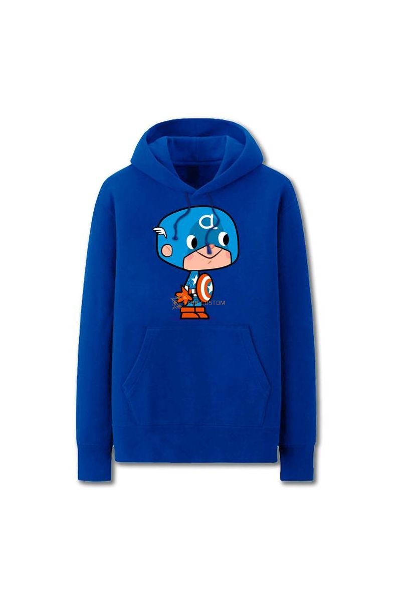 Solid Color CaptainAmerica Icon Cute Cartoon Style America Icon Cute Cartoo Hoodie Solid