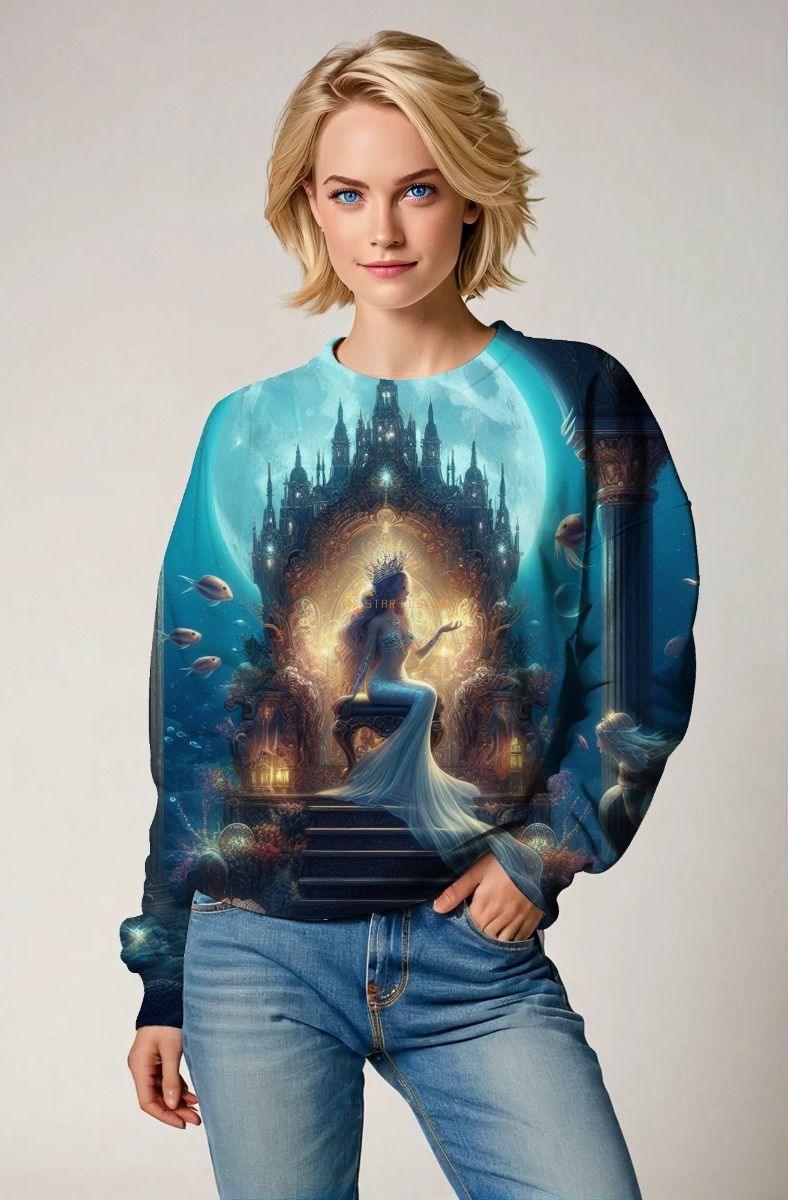 Aquarius Zodiac Collection: The Crystal Throne - The Empress of the Underwater Realm Hoodie, Sweatshirt, Zip-Up, T-Shirt