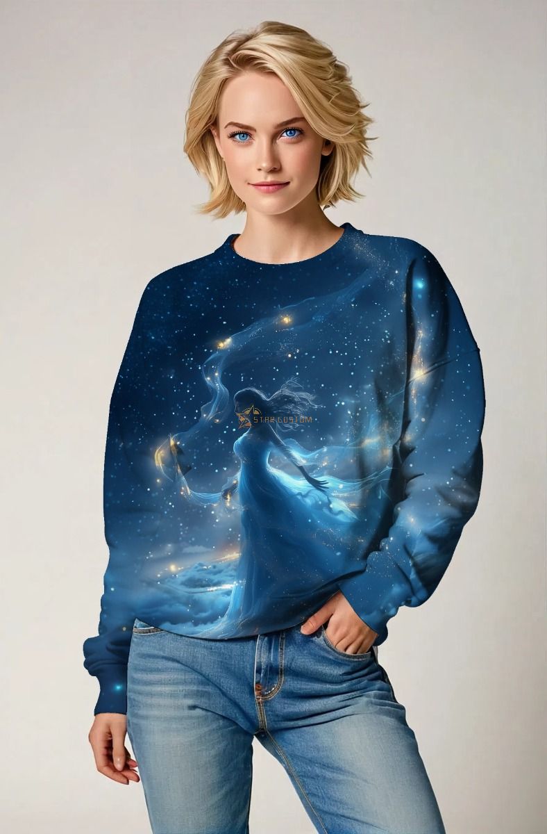 Aquarius Zodiac Collection: Cosmic Flow - The Keeper of the Universe Hoodie, Sweatshirt, Zip-Up, T-Shirt