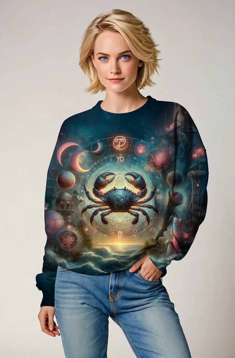 Cancer Zodiac Collection: The Celestial Crab Hoodie, Sweatshirt, Zip-Up, T-Shirt