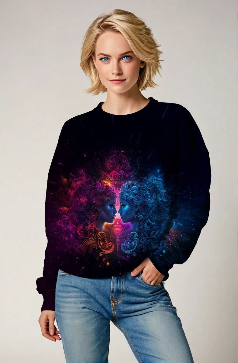 Gemini Zodiac: Duality of Light and Dark Energy Hoodie, Sweatshirt, Zip-Up, T-Shirt