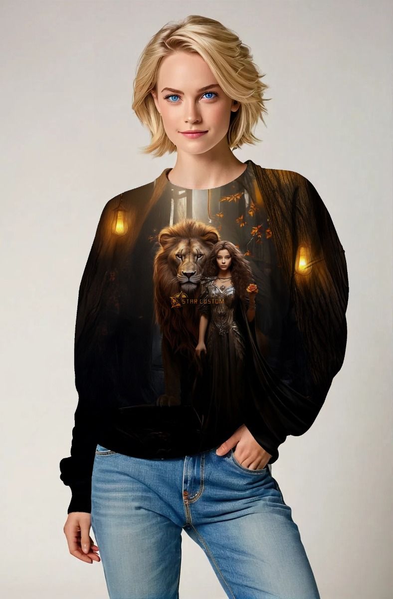 Lions in the Twilight Forest: Embrace of the Wild Hoodie, Sweatshirt, Zip-Up, T-Shirt