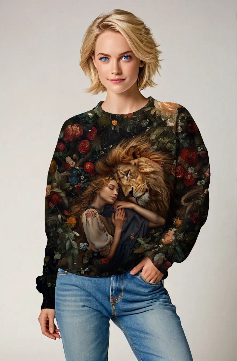 Lionhearted Embrace: The Enchanted Serenade Sweatshirt