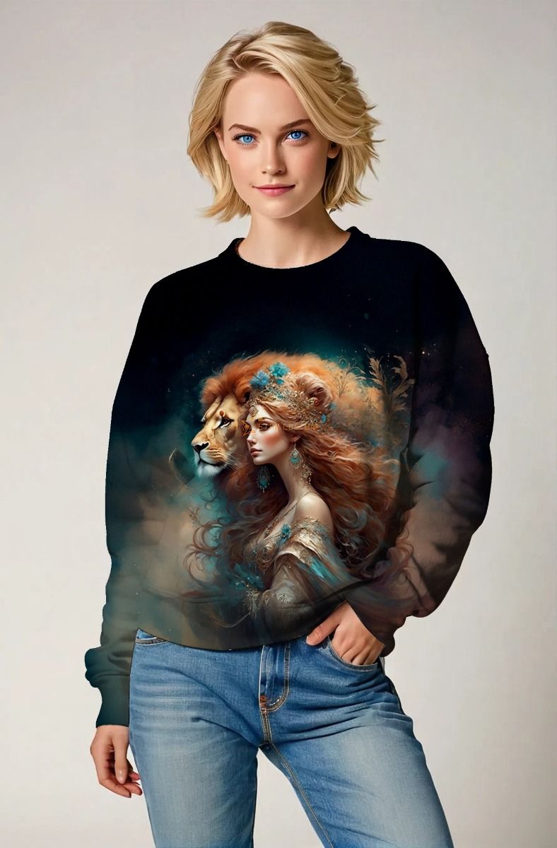 Regal Lioness: Embrace of the Golden Majesty Hoodie, Sweatshirt, Zip-Up, T-Shirt