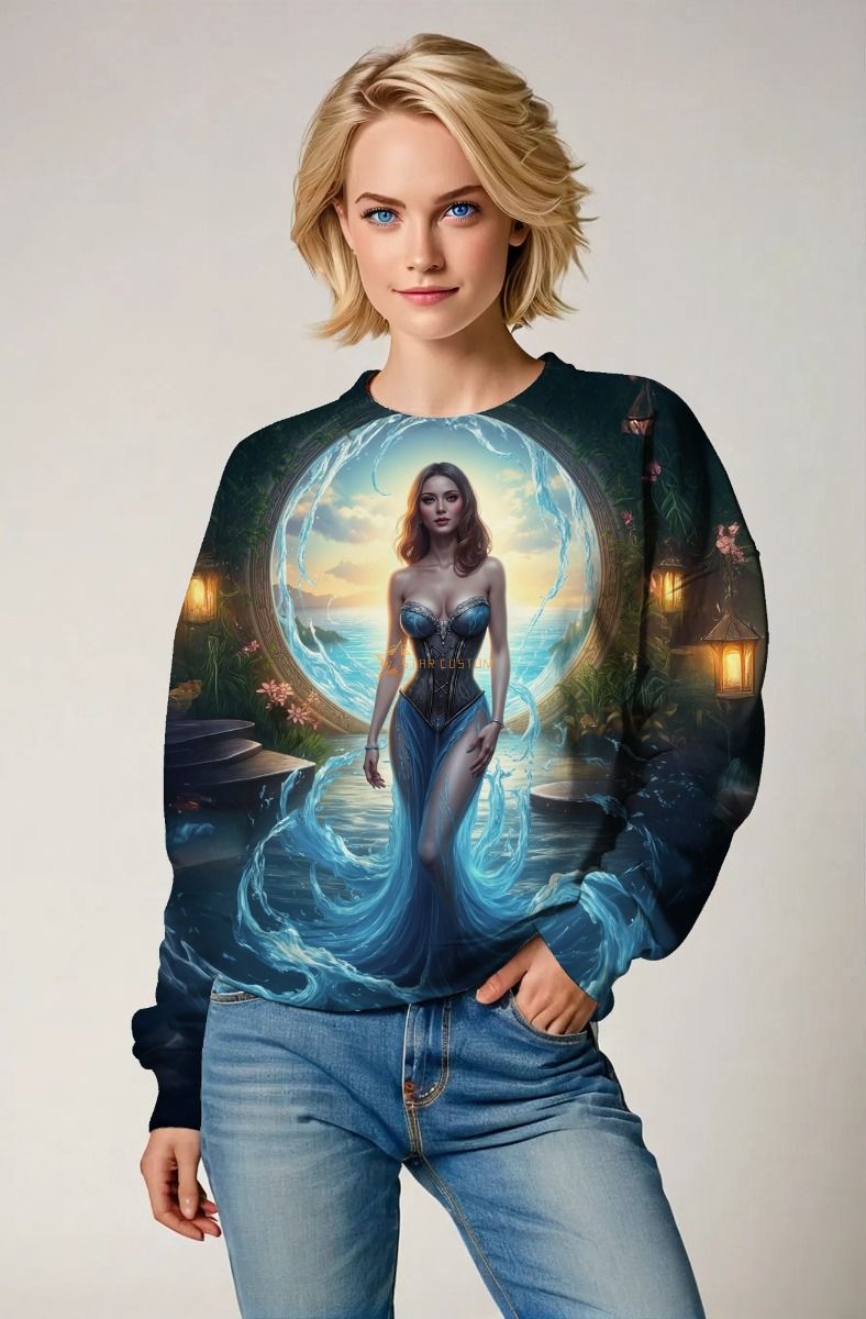 Celestial Ocean: The Water Sorceress Hoodie, Sweatshirt, Zip-Up, T-Shirt