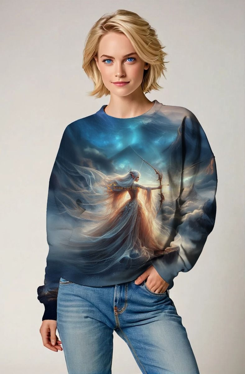 Sagittarius' Forest Whisper: The Elven Archer Hoodie, Sweatshirt, Zip-Up, T-Shirt