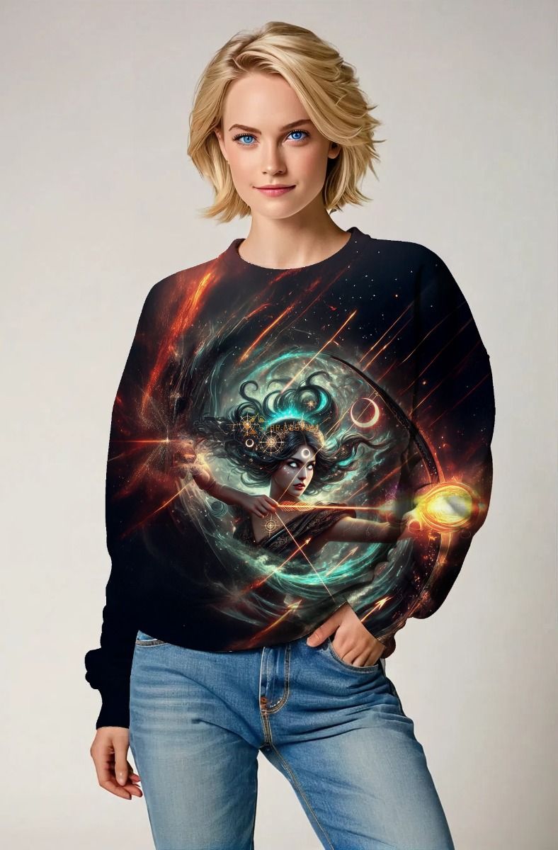 Sagittarius' Cosmic Archer: The Stellar Arrow Hoodie, Sweatshirt, Zip-Up, T-Shirt