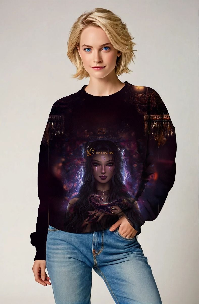 Scorpio Zodiac Collection: Enigmatic Scorpio Queen Design Hoodie, Sweatshirt, Zip-Up, T-Shirt