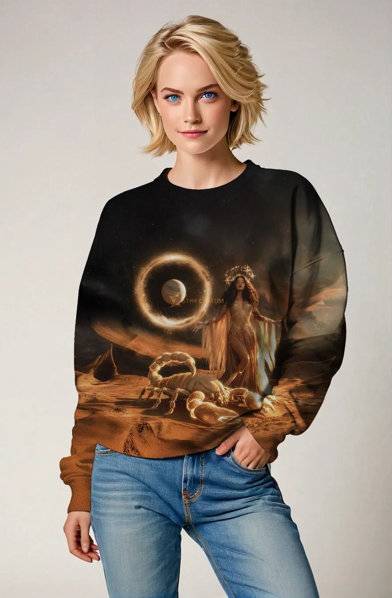 Scorpio Zodiac Collection: Desert Empress and Scorpion Alignment Hoodie, Sweatshirt, Zip-Up, T-Shirt
