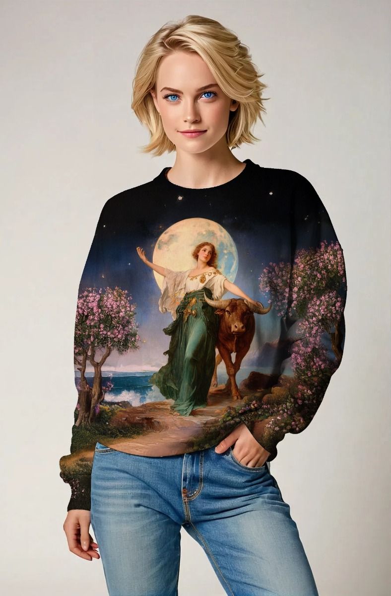 Taurus Zodiac Collection: The Lunar Blossom Hoodie, Sweatshirt, Zip-Up, T-Shirt