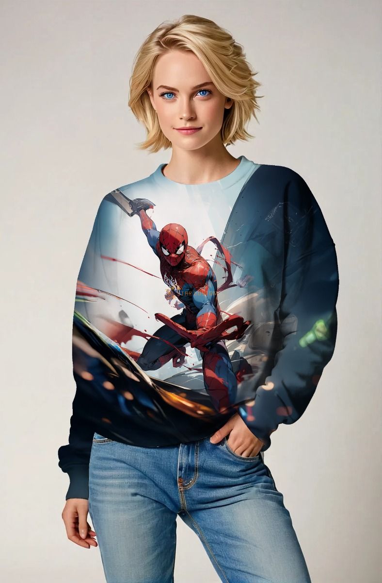 Dark Blue Spider‑Man Dynamic Crewneck Sweatshirt