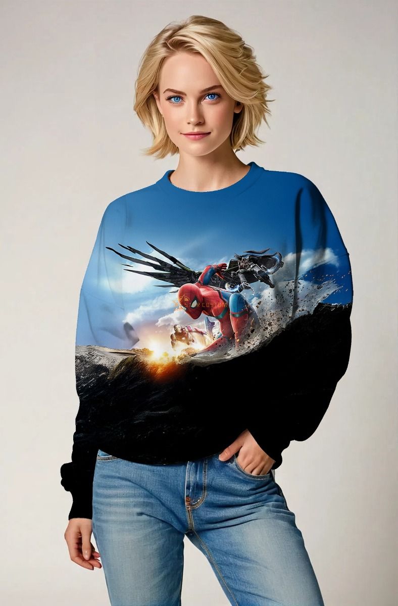 Spider‑Man Action Battle Graphic Sweatshirt – Blue