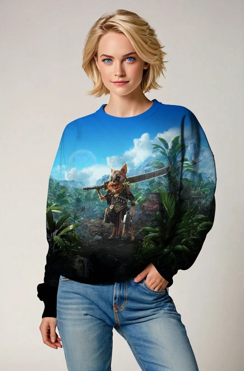 Blue Jungle Warrior Graphic Sweatshirt