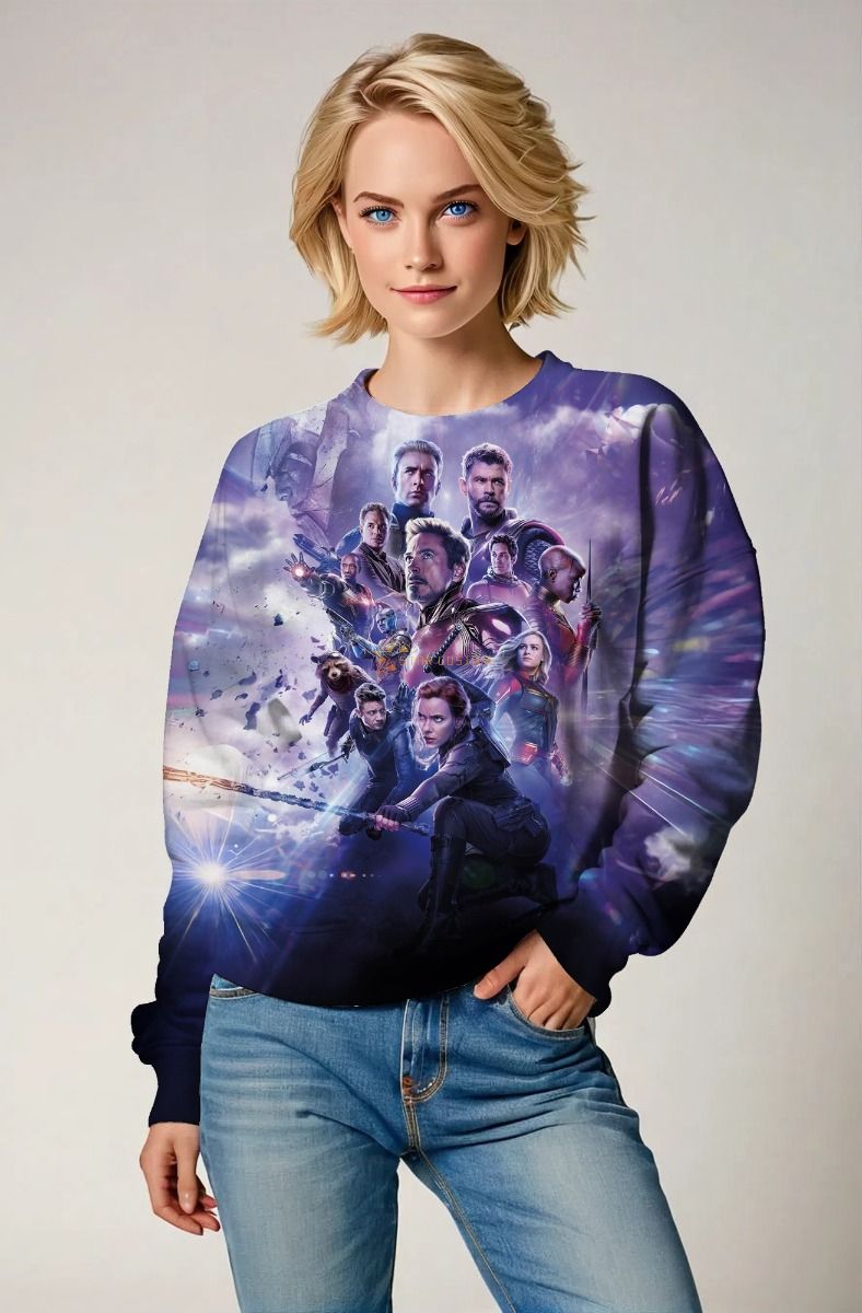 Purple Avengers Endgame Graphic Sweatshirt