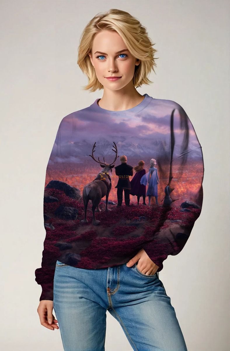 Purple Frozen Journey Graphic Sweatshirt