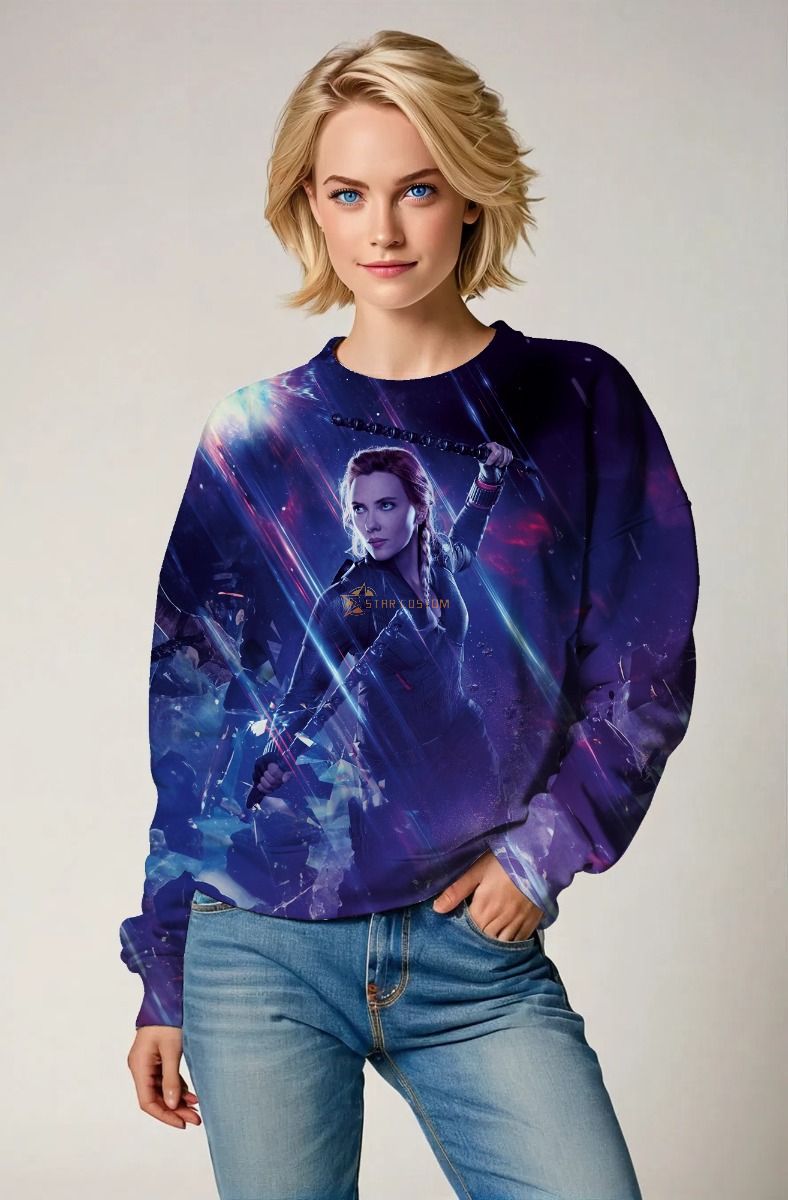 Dark Purple Heroic Warrior Graphic Sweatshirt