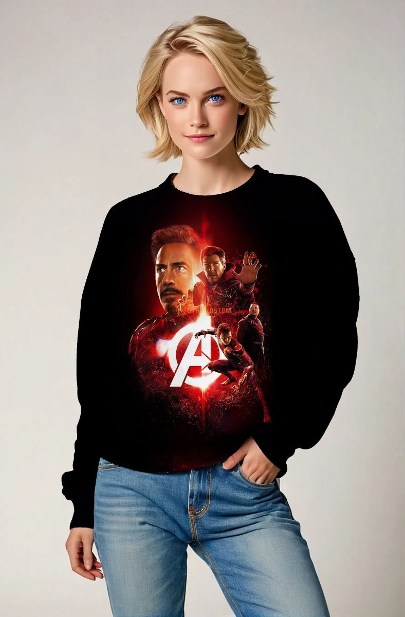 Black Avengers Heroic Team Graphic Sweatshirt