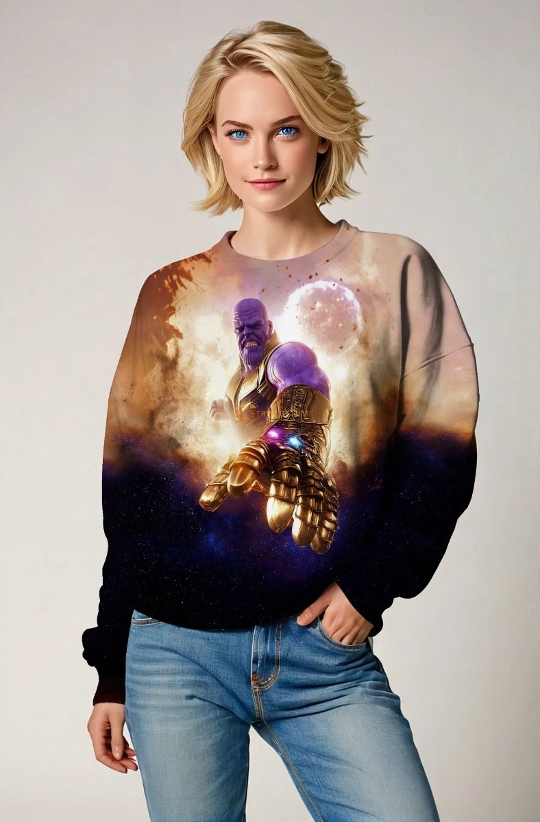 Brown & Black Thanos Infinity Gauntlet Graphic Sweatshirt