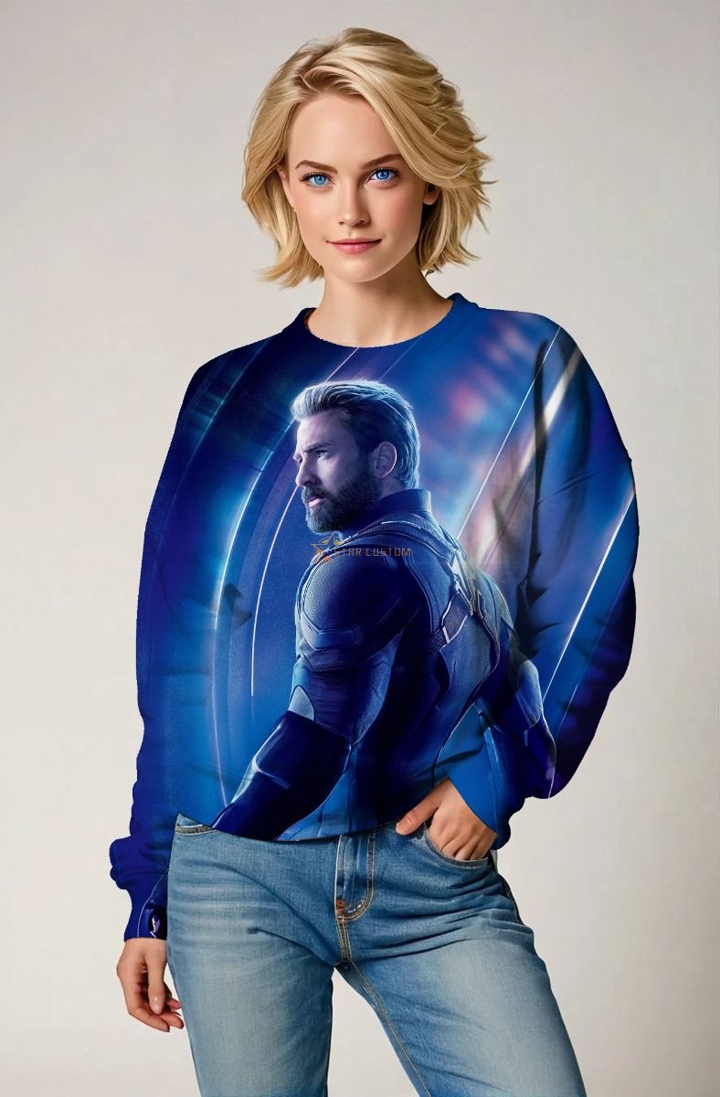 Blue Captain America Avengers Sweatshirt
