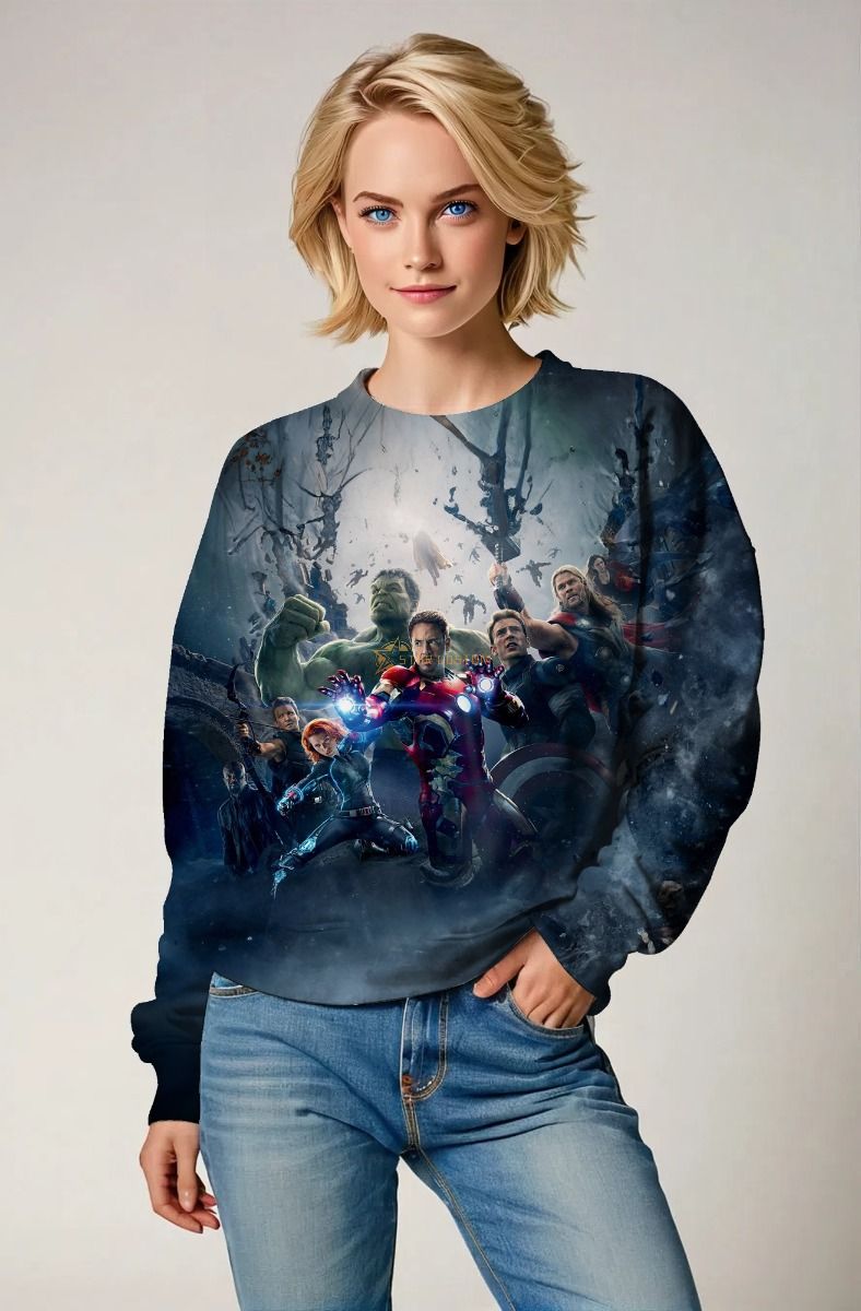Dark Blue Avengers Team Battle Sweatshirt