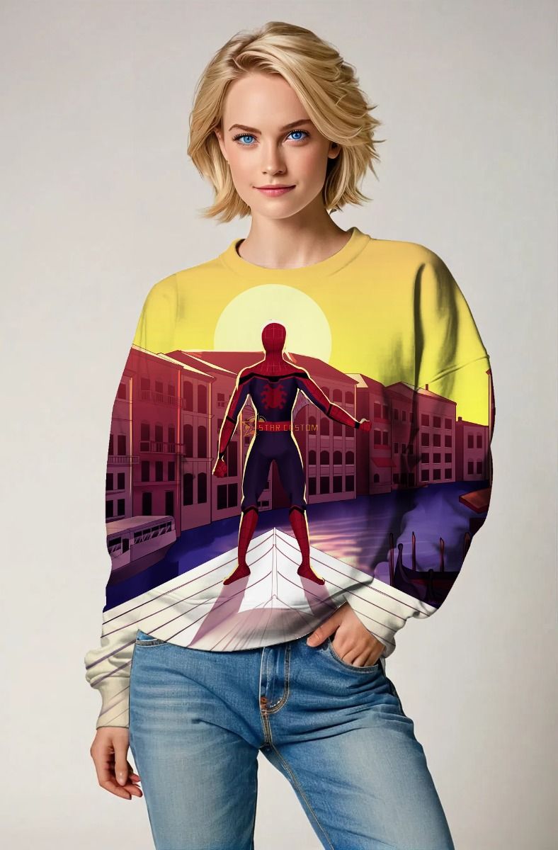 Sunset City Hero Graphic Apparel – Golden Yellow Sweatshirt