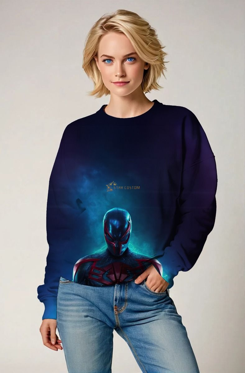 Neo Spider Hero Graphic Apparel – Midnight Blue Sweatshirt
