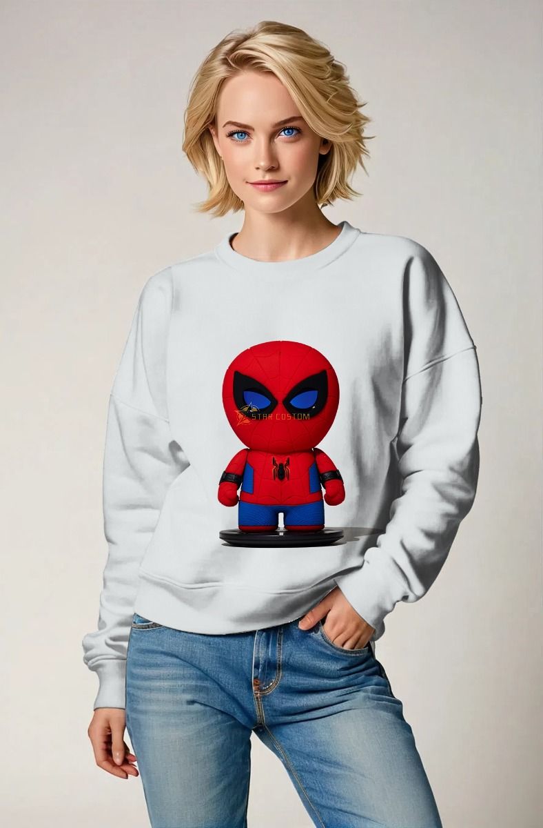 Chibi Hero Streetwear Pullover – Bright White