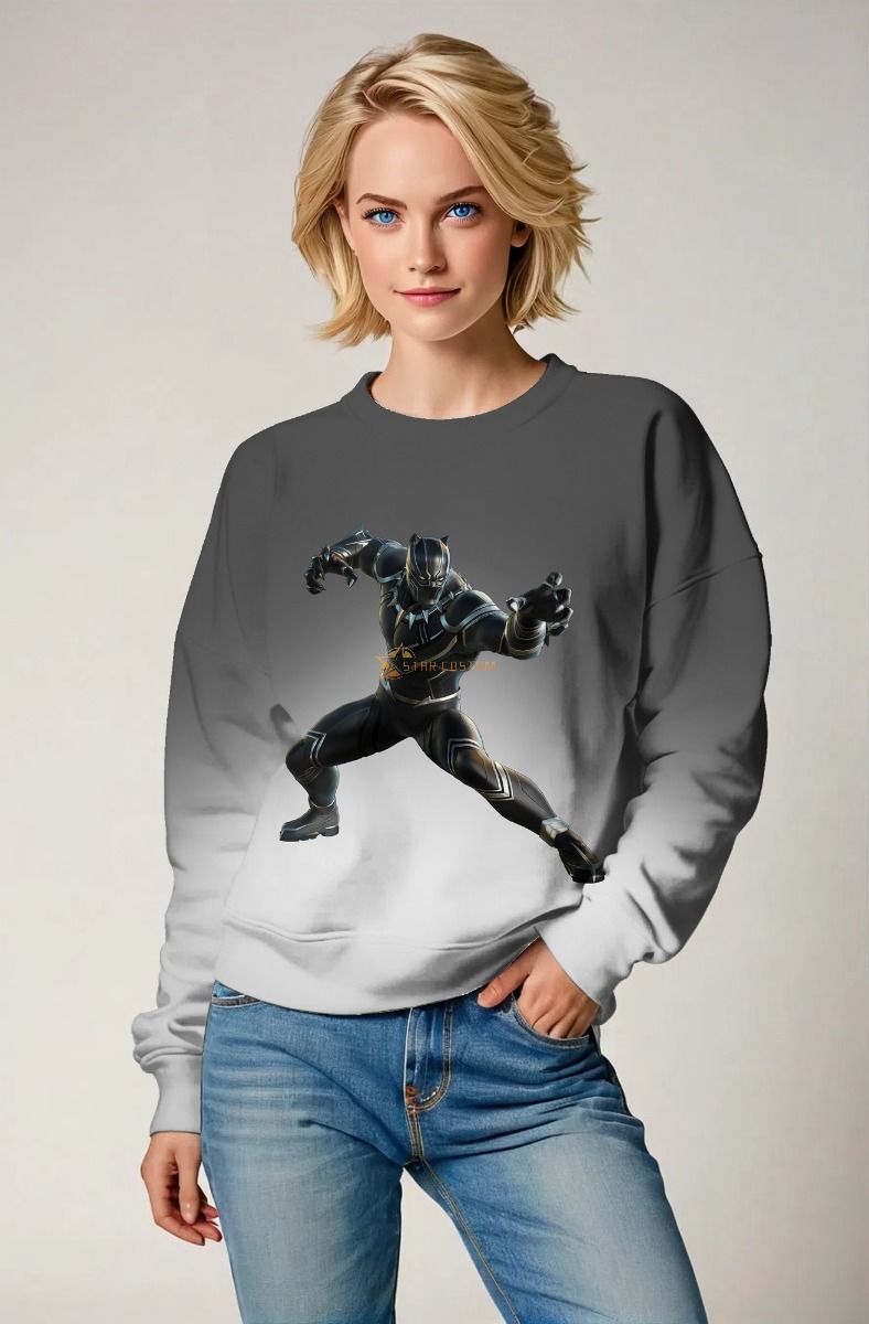 Black Panther Power Move Crewneck Sweatshirt – Smoke Gray