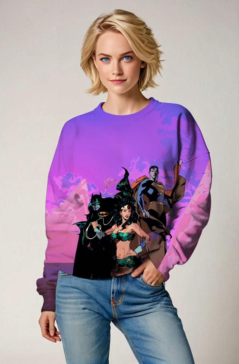 Purple Justice League Crewneck Sweatshirt – Iconic Team Style