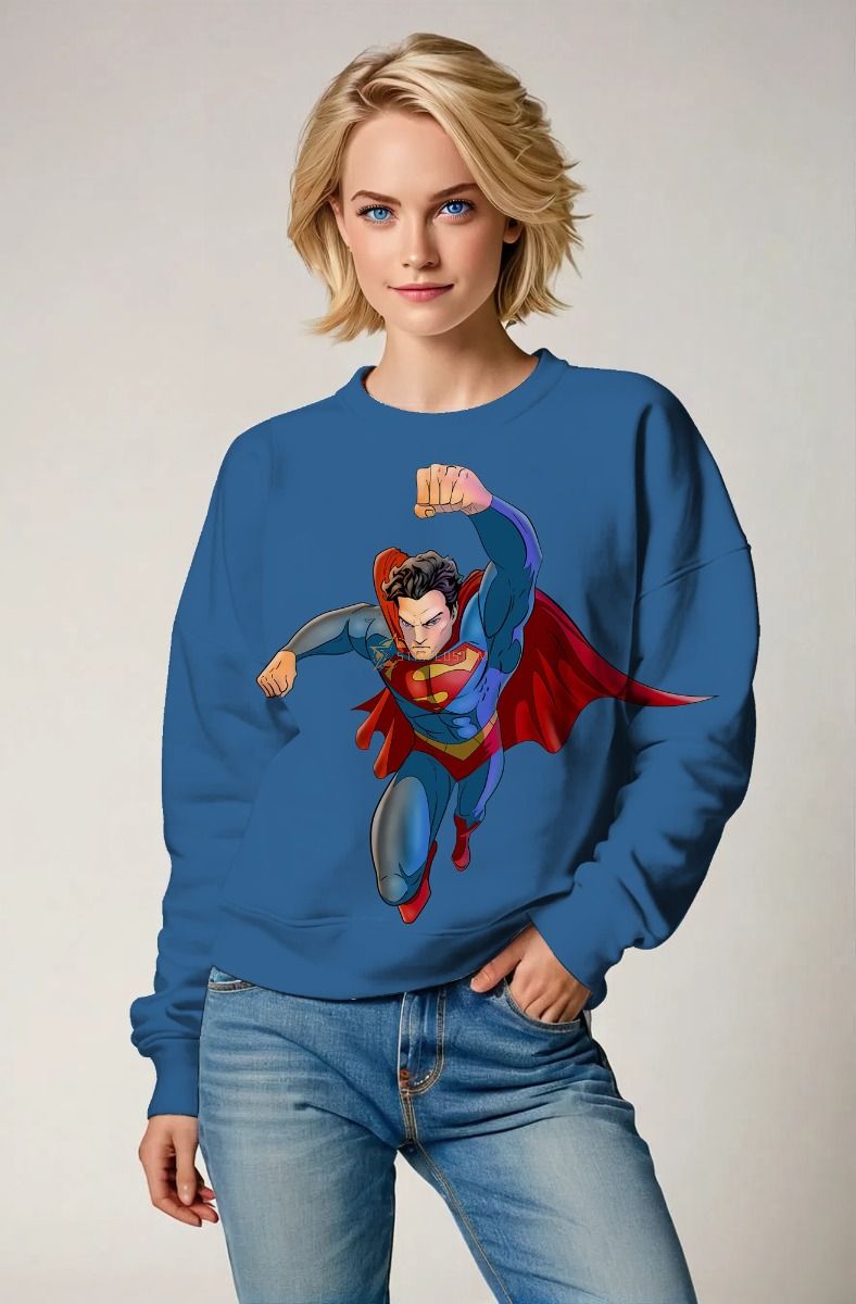 Blue Flying Superman Crewneck Sweatshirt – Timeless Hero Wear