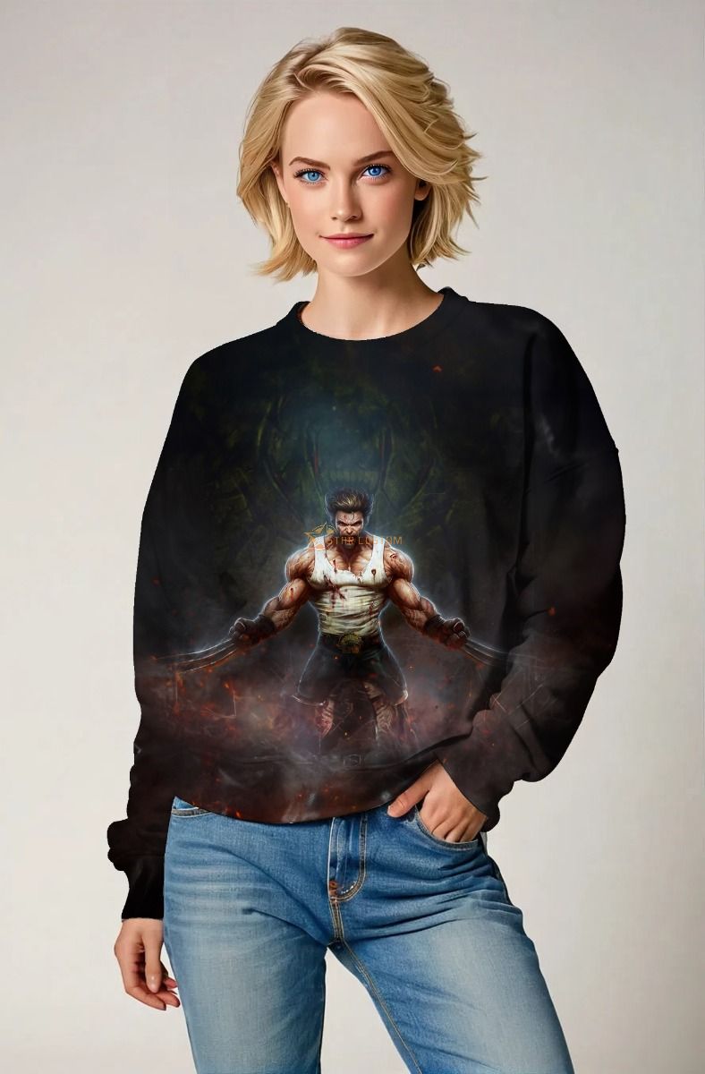 Black Wolverine Crewneck Sweatshirt – Classic Hero Comfort
