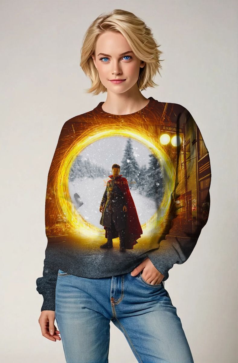 Black Doctor Strange Crewneck Sweatshirt – Casual Mystic Comfort