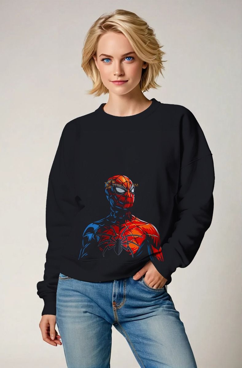 Spider‑Man Vibrant Graphic Sweatshirt – Black Streetwear