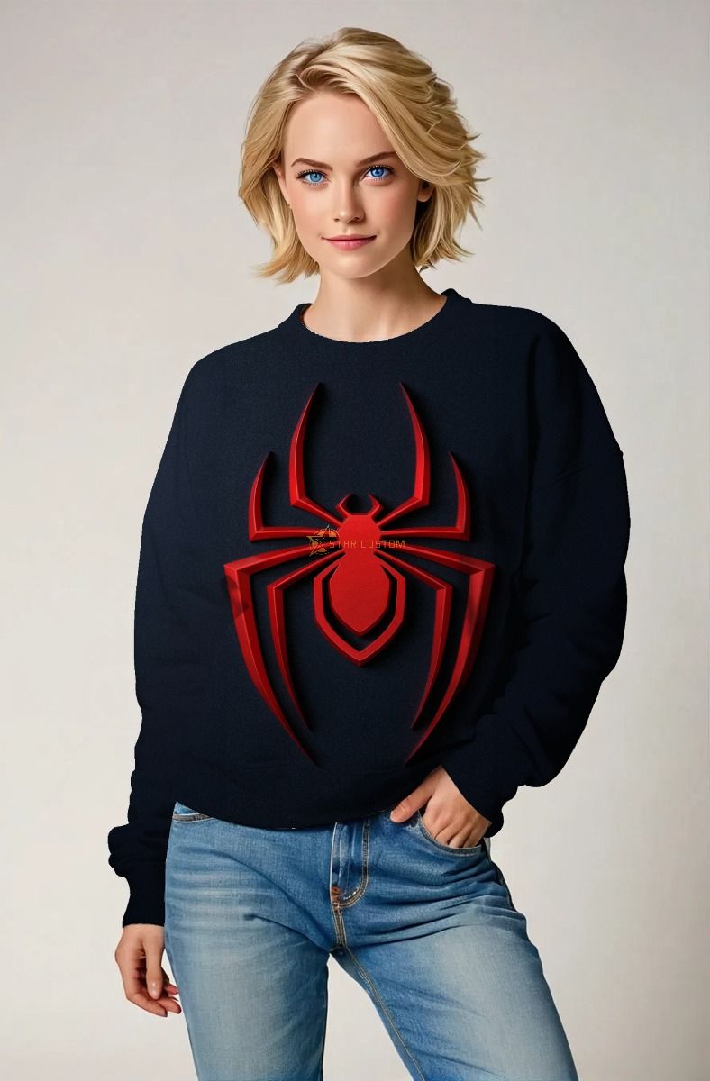 Black Sweatshirt with Heroic Spider Emblem